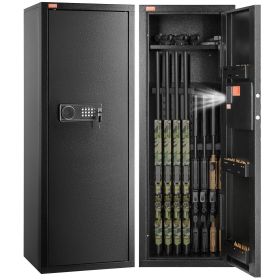 VEVOR 6-8 Rifles Gun Safe, Rifle Safe with Lock & Digital Keypad, Quick Access Tall Gun Storage Cabinet with Removable Shelf