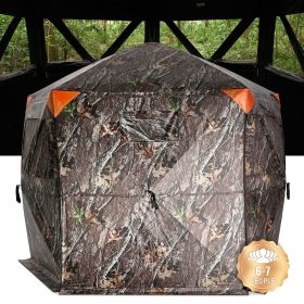 VEVOR Hunting Blind, 288¬∞ See Through Ground Blind, 6-7 Person Pop Up Deer Blind for Hunting with Carrying Bag, Portable Resilient Hunting Tent