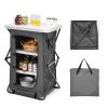 Folding Camping Storage Cabinet with 3 Shelves and Carry Bag