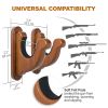 Gun Rack Wall Mount Hold Up Displays Horizontal Gun Rack and Shotgun Hooks Store Rifle Shotgun Bow Real Hardwood Hanger Light