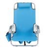 63*65*82cm Short Oxford Cloth Silver White Aluminum Tube Bearing 100kg Beach Chair Blue