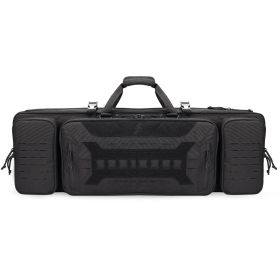 VOTAGOO Double Rifle Case Gun Bag, Safely Long-Barrel Firearm Transportation Cases  Locks, All-Weather Soft Tactical Range Bag Ackpack For Shotgun Spa (Option: Gray-36inches)