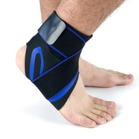 Ankle Support Brace Safety Running Basketball Sports Ankle Sleeves (Option: M-1pc-Right blue)