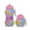 550ML Collapsible Water Bottles Outdoor Sports Fold Water Cup Silicone Leakproof Portable Kettle Travel Children Adult Bottle