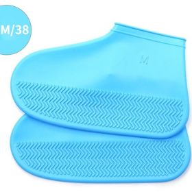 Waterproof Shoe Cover; Reusable Non-Slip Foldable Outdoor Overshoes For Rainy Days (Color: Sky Blue, size: 6.0)