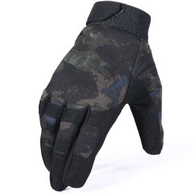 Tactical Gloves Camo Military Army Cycling Glove Sport Climbing Paintball Shooting Hunting Riding Ski Full Finger Mittens Men (Color: A9 CamoBlack, size: L)