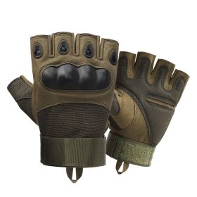 Half Finger Men's Gloves Outdoor Military Tactical Gloves Sports Shooting Hunting Airsoft Motorcycle Cycling Gloves (Color: Army Green, size: XL)