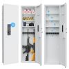 53" Fingerprint Touch Panel In-Wall Safe,Hidden Wall Gun Safe for Rifles with Adjustable Shelves