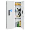 53" Fingerprint Touch Panel In-Wall Safe,Hidden Wall Gun Safe for Rifles with Adjustable Shelves