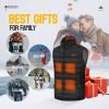 5 Pockets Men's Heated Vest with Battery Pack, Lightweight Down Rechargeable Electric Heated Apparel with 9 Heating Panels Black